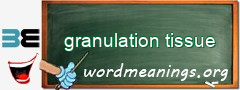 WordMeaning blackboard for granulation tissue